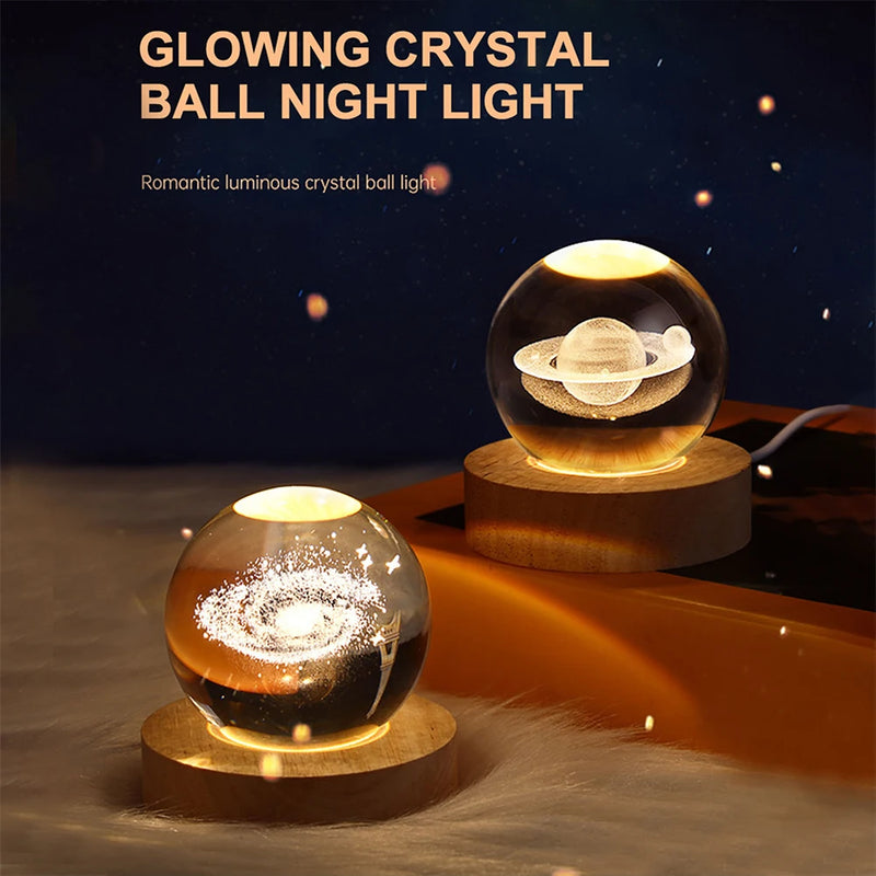 Bola de Cristal 3D - 12 variações para lâmpada de mesa