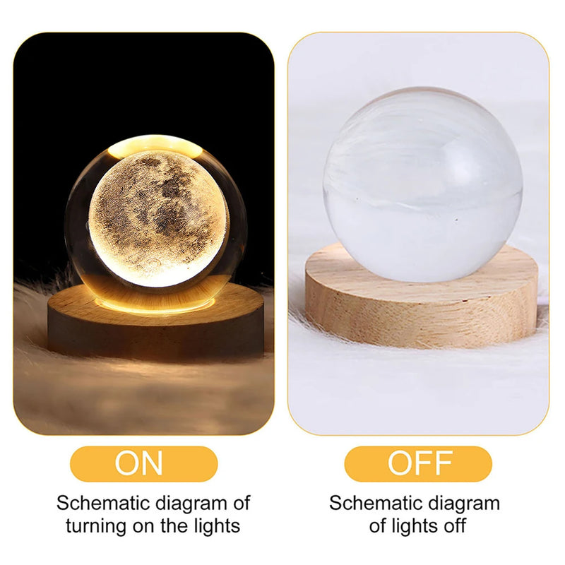 Bola de Cristal 3D - 12 variações para lâmpada de mesa